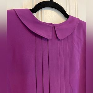 Lieth magenta Peter-pan collar long sleeve top • Sz. Small